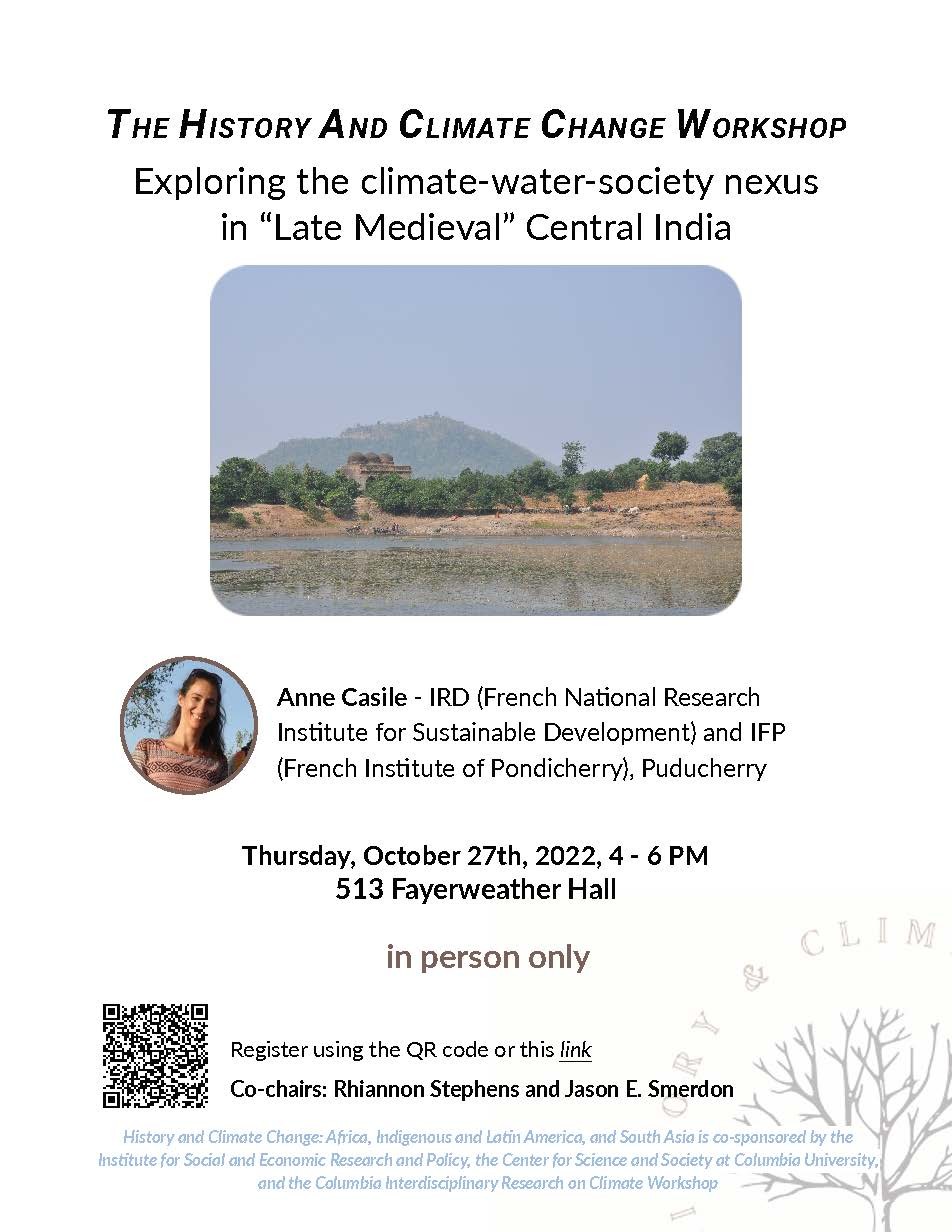 History and Climate Change Workshop: Exploring the climate-water-society nexus in “Late Medieval” Central India