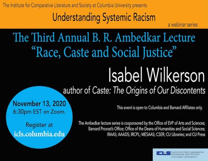 Understanding Systemic Racism | The Third Annual Ambedkar Lecture by Isabel Wilkerson