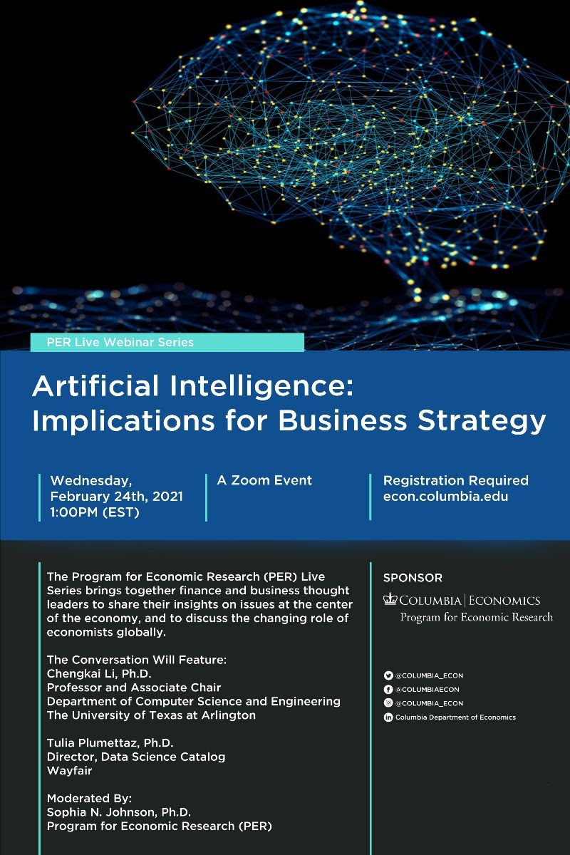 PER Live Series: “Artificial Intelligence: Implications for Business Strategies: “Artificial Intelligence: Implications for Business Strategy”